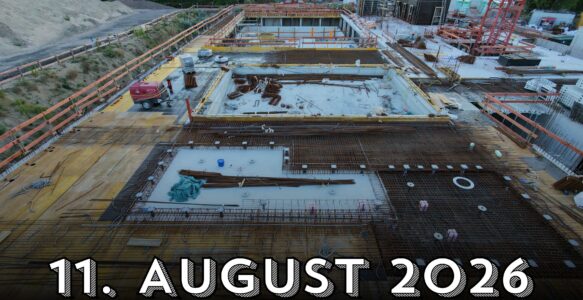 Baustellen-Update: Der Keller ist bald fertig – Die Struktur der Schwimmhalle wird sicthbar